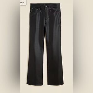 J.Crew Charley Faux Leather Kick Flare Cropped‎ Pants Women’s 30 Black Edgy